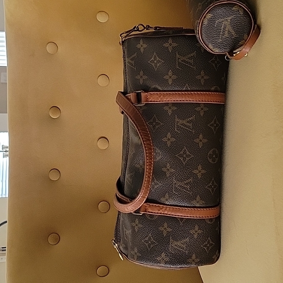 AUTHENTIC LOUIS VUITTON VINTAGE PAPPION 30 WITH MINI PAPPION POCHETE - Picture 5 of 9